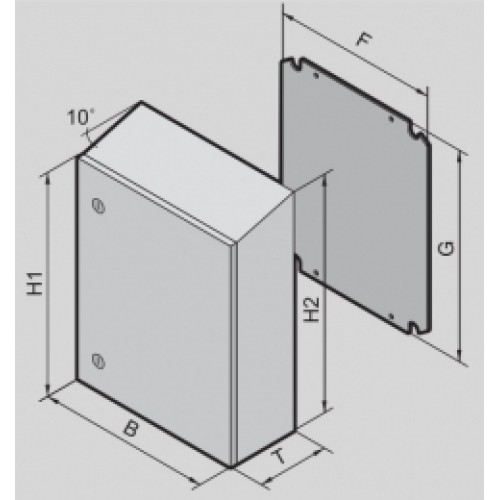 1101130, RITTAL AE Шкаф IP69K нерж.сталь 400x650x250mm