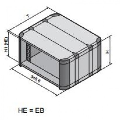 3750202, RITTAL RiCase 1/2 19 дюймов 2ЕВ/300мм, 1 шт.